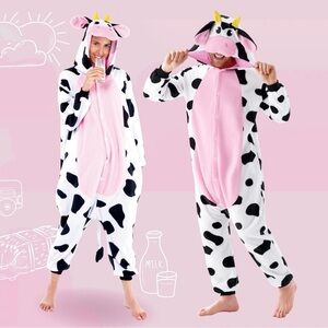 Size Small, Cow Print Onesie Pajamas/Halloween Costume.